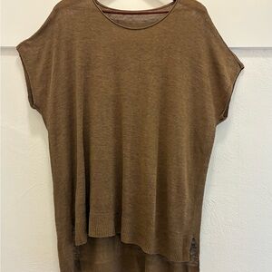 Eileen Fisher Rich Brown Tunic Top